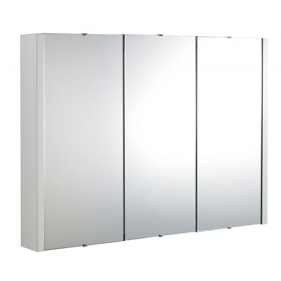 Nuie Eden Gloss White 900mm Mirror Cabinet