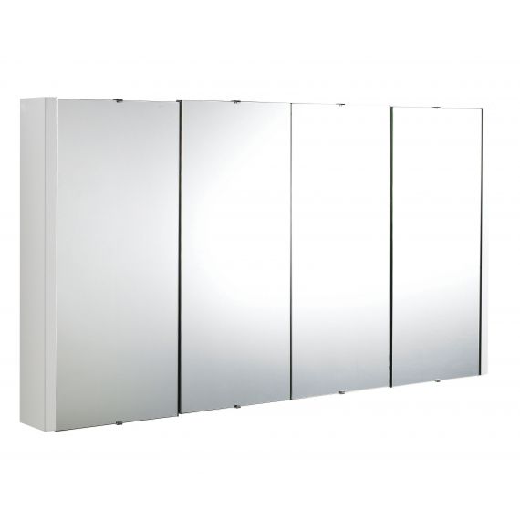 Nuie Eden Gloss White 1200mm Mirror Cabinet