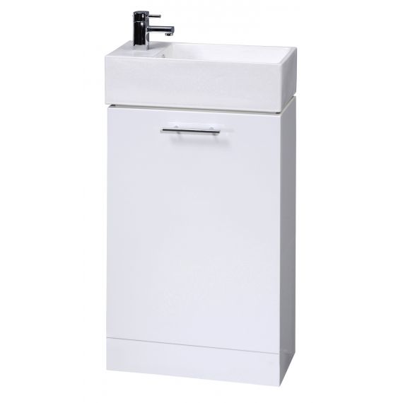 Nuie Cloakroom Gloss White Compact Cabinet & Basin