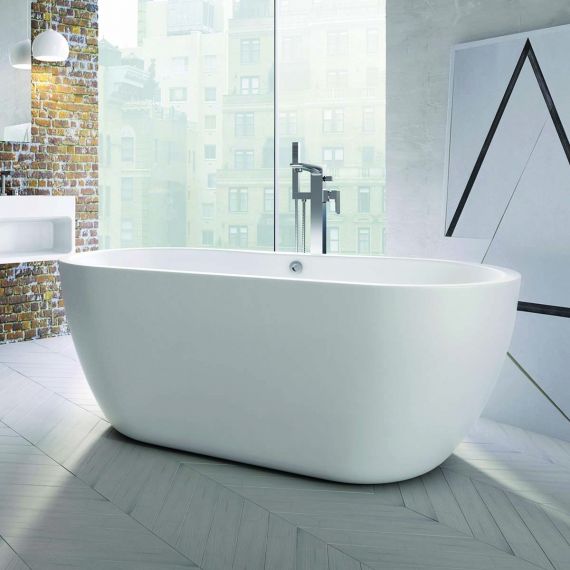 Scudo Onyx 1555 x 750 Freestanding Bath White