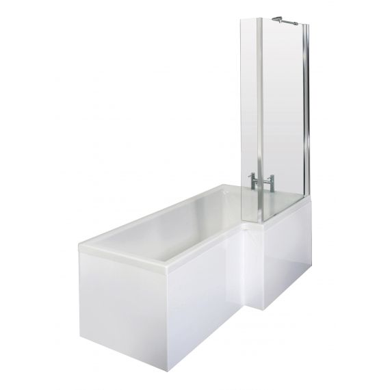 Nuie 1500mm Right Hand Square Shower Bath Set