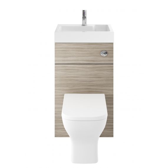 Nuie Athena 2 In 1 Driftwood 500mm Basin & WC Unit