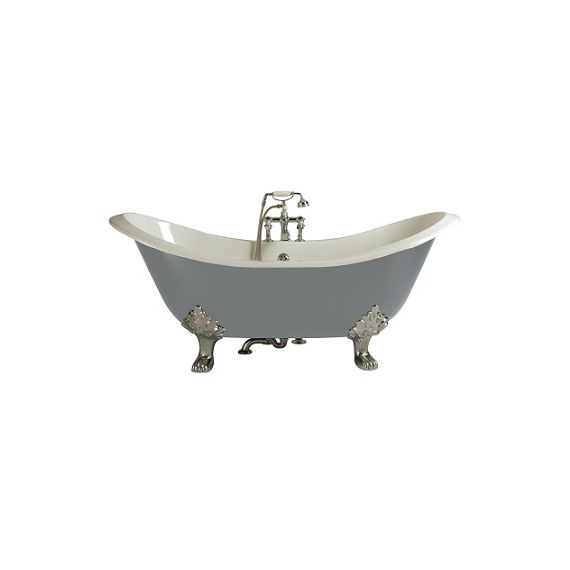Heritage Devon Bath Cast Iron Double Ended Slipper Freestanding Bath With Tap Holes