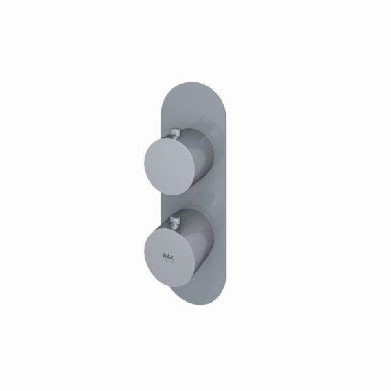 RAK-Feeling Round Single Outlet Thermostatic Concealed Shower Valve in Grey