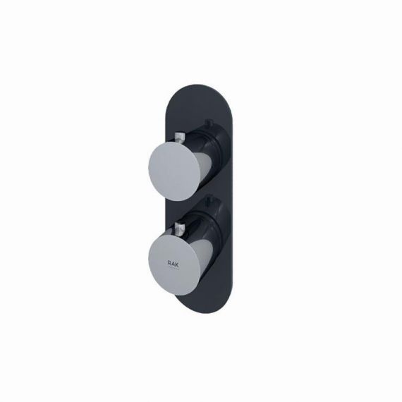 RAK-Feeling Round Single Outlet Thermostatic Concealed Shower Valve in Black