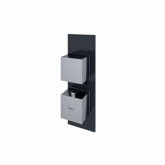 RAK-Feeling Square Single Outlet Thermostatic Concealed Shower Valve in Black