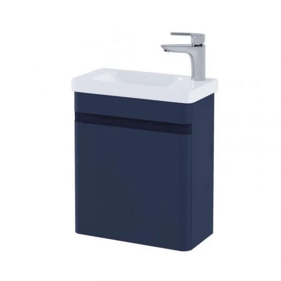 RAK-Resort 450 Cloakroom Basin Unit in Matt Denim Blue Including 1 tap hole Basin