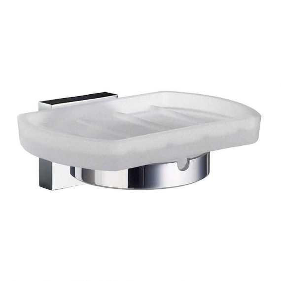 Smedbo House Polished Chrome Holder with Glass Soap Dish RK342