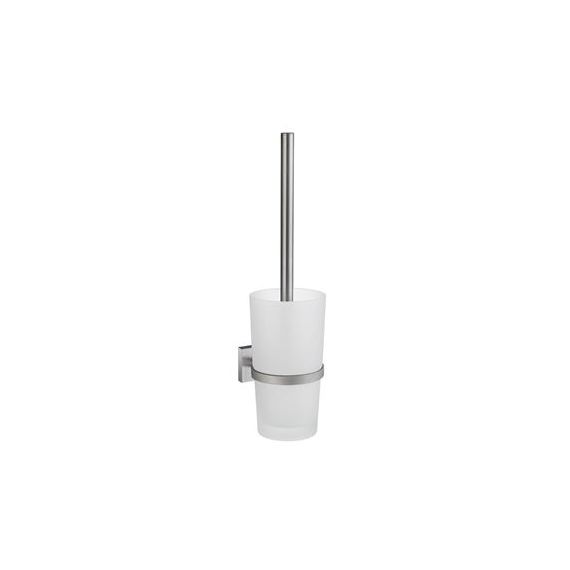 Smedbo House Wall Mounted Toilet Brush with Container - Brushed Chrome
