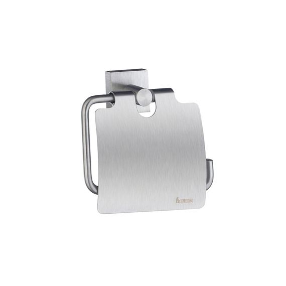 Smedbo House Brushed Chrome Toilet Roll Holder with Lid RS3414