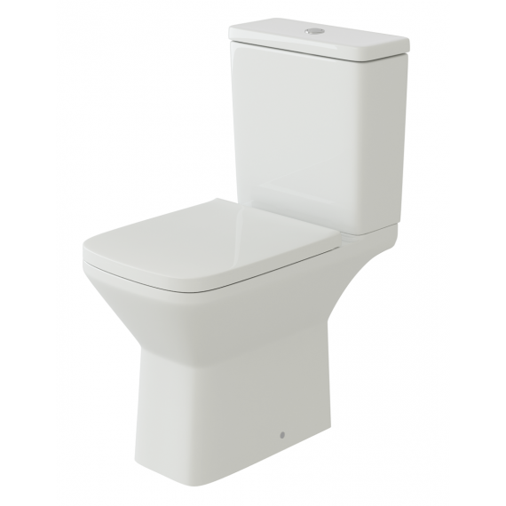 Super 600 Rimless Square Close Coupled Toilet With Soft Close Seat