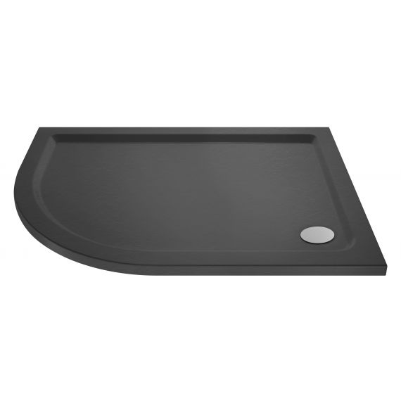 Nuie Slate Grey Offset Quadrant Shower Tray LH 900 x 760mm