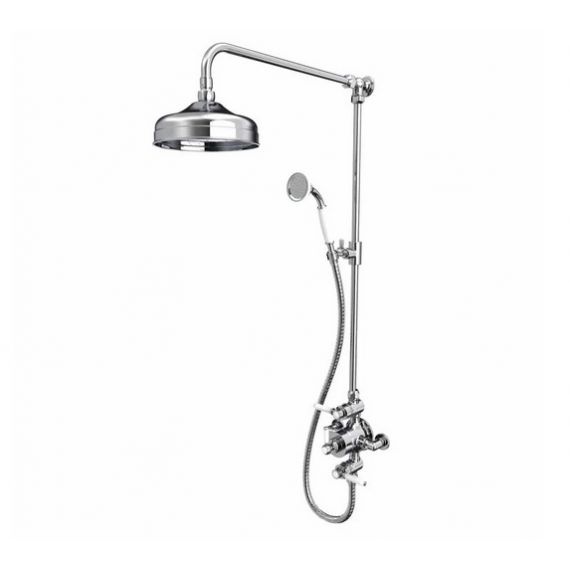 Tavistock Lansdown Dual Function Shower System with Overhead Shower and Handset - Chrome - SLD1701