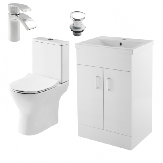 Status Round Furniture Suite Package 500mm Gloss White