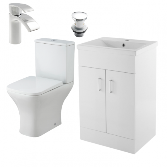 Status Square Furniture Suite Package 600mm Gloss White