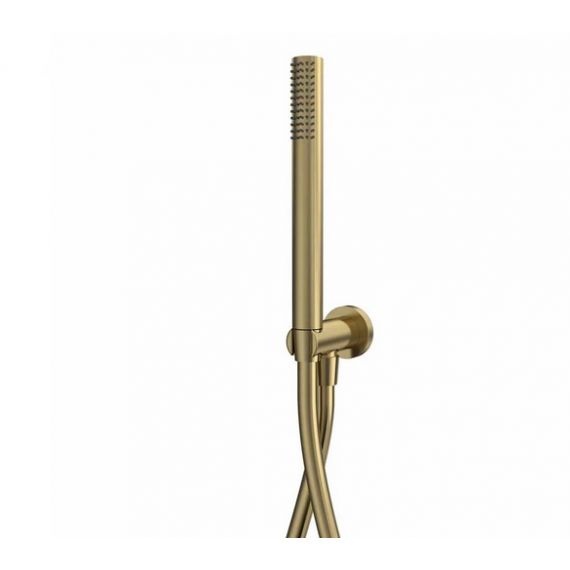 Tavistock Round Microphone Handset with Elbow Outlet and Hose - Brushed Brass - SVACS42