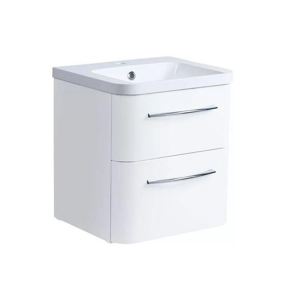 Roper Rhodes 500mm System Wall Mounted Double Drawer Unit - White - SYS500D.GW
