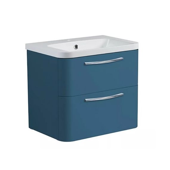Roper Rhodes 600mm System Wall Mounted Double Drawer Unit - Derwent Blue - SYS600D.DB