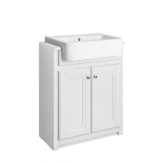 Tenby Butler Traditional Belfast Vanity Unit and Ceramic Basin Chalk White Rose