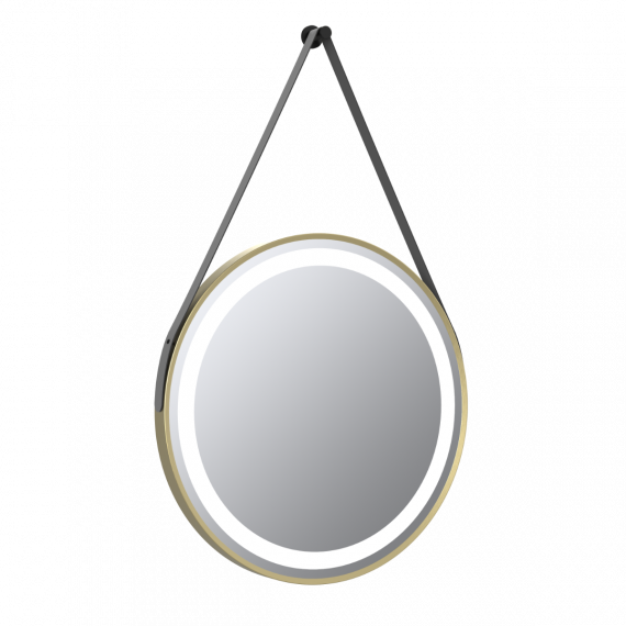 Delilah Brushed Brass LED Round Touch Mirror