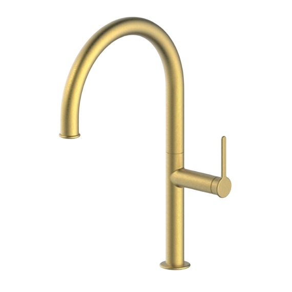 USK Single Lever Tall Kitchen Tap Brushed Brass