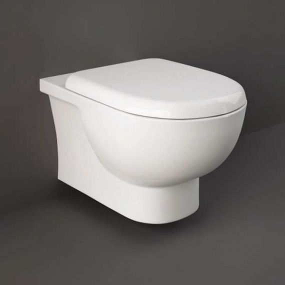 RAK TONWHPAN/SC Tonique Rimless Wall Hung Toilet Hidden Fixation 550mm Projection Soft Close Seat