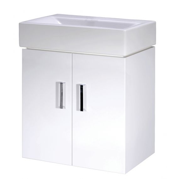 Nuie Cloakroom 450mm Wall Hung Unit And Basin 