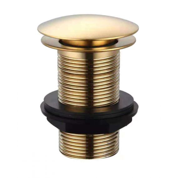 Kartell Brushed Brass Click Push Button Basin Waste Unslotted 