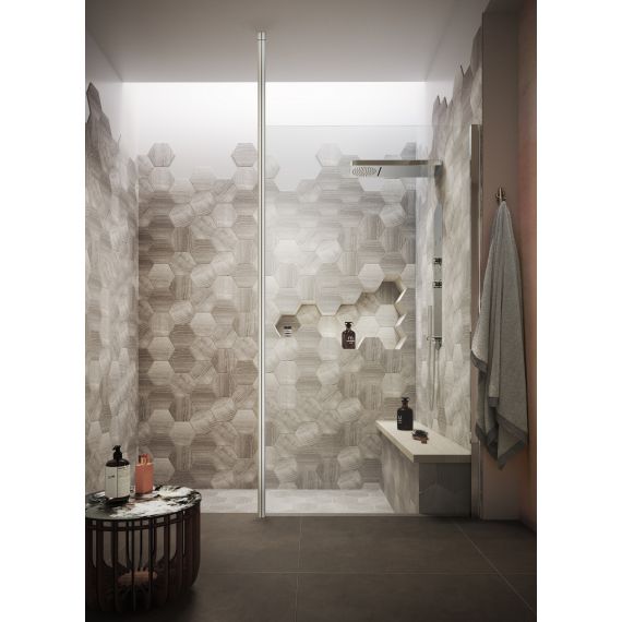Hudson Reed 3000mm Wetroom Screen Ceiling Post Chrome WRSF002