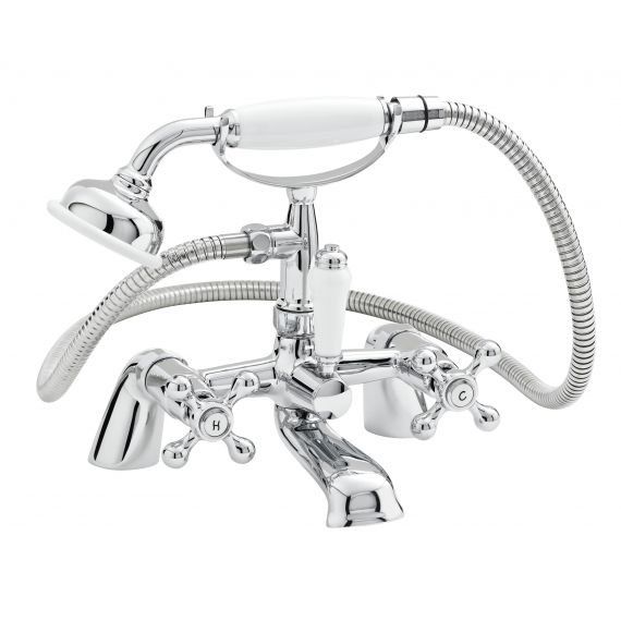 Nuie Viscount Bath Shower Mixer Tap & Shower Kit Chrome 