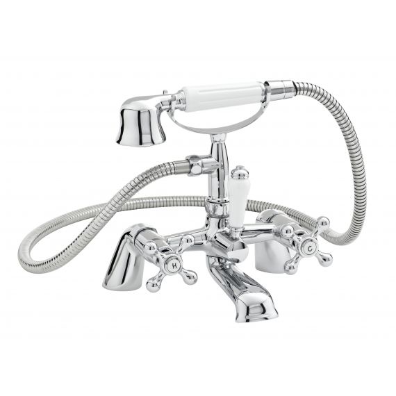 Nuie Viscount Bath Shower Mixer Tap & Shower Kit Chrome 